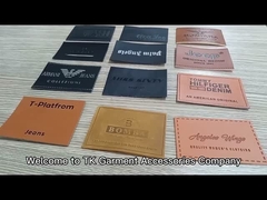 Custom Gepersonaliseerde embossed logo jeans Echte lederen patch / lederen label voor kledingstuk