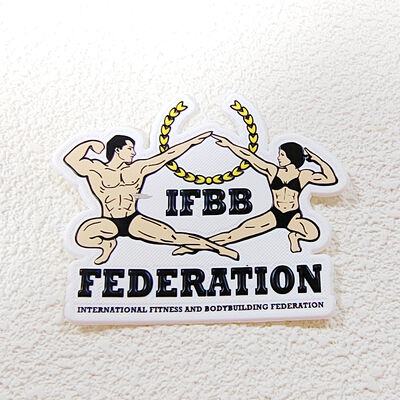 TPU-warmteoverdrachtetiket IFBB Fitness Bodybuilding Federatie Custom kledingplaster