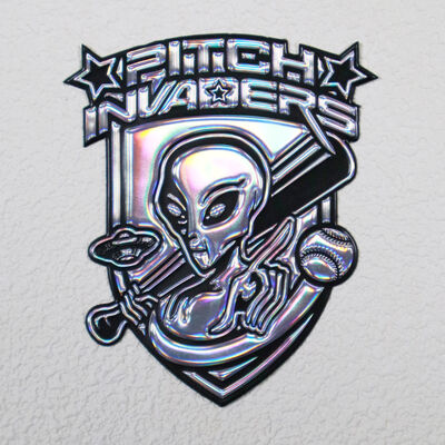 Aangepaste Iridescent TPU Voltage Patch - Holografisch 3D Alien Logo Badge voor Sportkleding