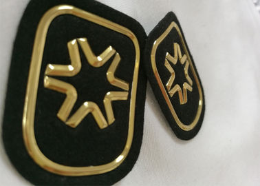 De zwarte en het Goud maakten 3D Rubber de Klitbandkentekens van de Flardendouane voor Soprtswear in reliëf