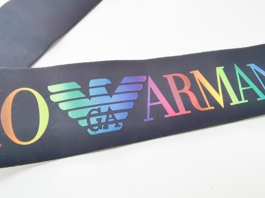 Spandex/Nylon 3CM Zwart Elastiekje met Aangepast Kleurrijk Embleem