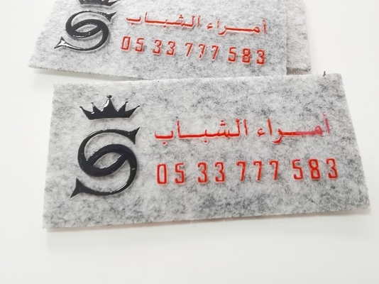 Glanzend die 3d de Overdrachtetiket van de Siliconehitte op Fluweeldoek wordt gedrukt voor Hoed