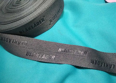 100% de polyester/het Nylon breide Gevouwen Elastisch Lint met In reliëf gemaakt Embleem