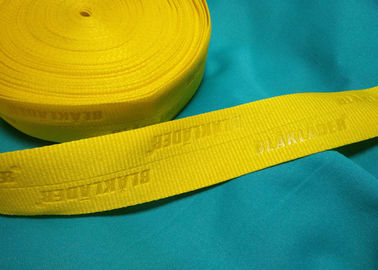 100% de polyester/het Nylon breide Gevouwen Elastisch Lint met In reliëf gemaakt Embleem