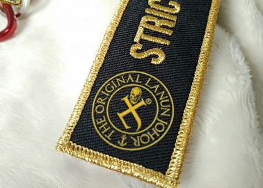 2.5cm 3D Gouden Borduurwerkembleem Keychains