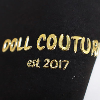Waterdicht Custom 3D TPU Warm Transfer Patches Gold Kleding Patches High Frequency Logo Hook And Loop
