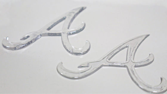 Custom Imitate Ice Semi Transparent Glossy TPU Logo Warmteoverdracht Badge Voor Kleding