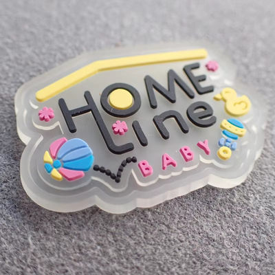 Persoonlijke transparante PVC rubber patch kledingstuk PVC-label Duidelijke siliconen patch