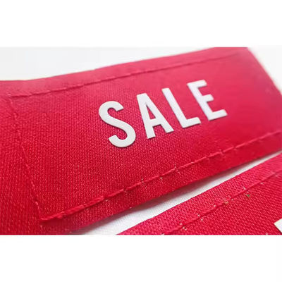 Gepersonaliseerd merk logo verkoop label kleding label schermdruk logo geweven label