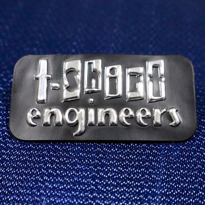 Gepersonaliseerde kleding van hoge kwaliteit 3D zilver zwart Tpu warmte metaal overdracht logo voor kleding