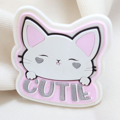 Hoge kwaliteit Silicone Transfer 3D Heat Press Kleding Label Silicone Badge voor Stoffen
