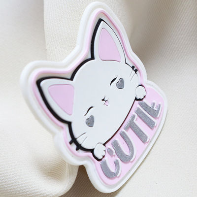 Hoge kwaliteit Silicone Transfer 3D Heat Press Kleding Label Silicone Badge voor Stoffen