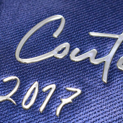 Custom zilver goud TPU warmteoverdracht 3D geïmprimeerd logo label voor T-shirt