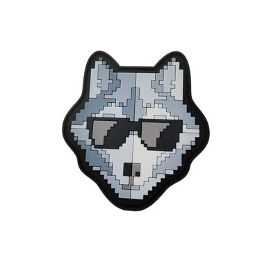 Aangepast 3D Siliconen Embleem - Pixel Art Wolf Vorm Siliconen Warmteoverdracht Patch voor Kleding