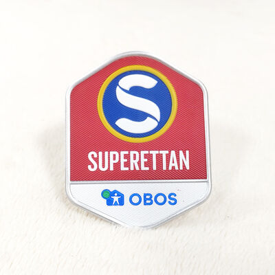 Aangepaste TPU warmteoverdracht badge - Superettan OBOS logo 3D reliëf kledinglabels voor kledingaccessoires