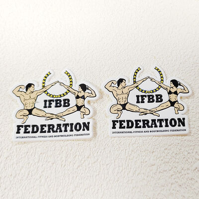 TPU-warmteoverdrachtetiket IFBB Fitness Bodybuilding Federatie Custom kledingplaster
