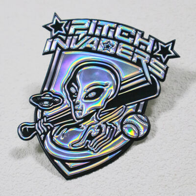 Aangepaste Iridescent TPU Voltage Patch - Holografisch 3D Alien Logo Badge voor Sportkleding