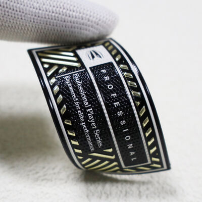 Custom TPU High-Frequency Patch - Metallic Gold & Black Professional Player Series Badge for Sportswear