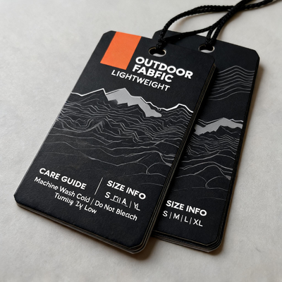 Kleding hang tags bieden aangepaste afmetingen met oude restauratie label vintage design en matte laminaat waterdichte afwerking