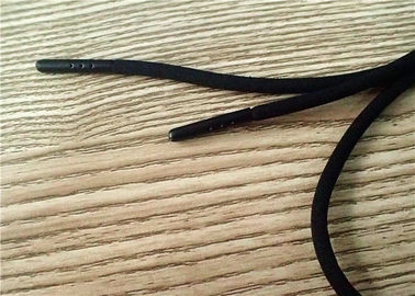 125cm Zwart niet Elastisch Koord met Gesneden Embleem op Beide Einden van het Zwarte Hoofd van de Verfhardware