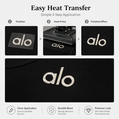 Custom Metallic TPU Transfer Label met 3D Spiegelafwerking
