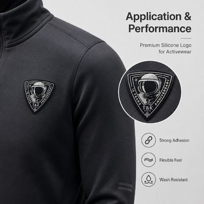 Custom Glossy Silicone Transfer Label voor sportkleding en mode