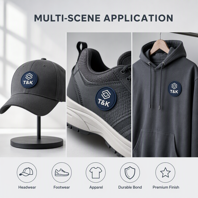 Custom Logo PVC-warmteoverdrachtetiket met 3D-geprent effect - milieuvriendelijk en wasbaar voor kledingbranding