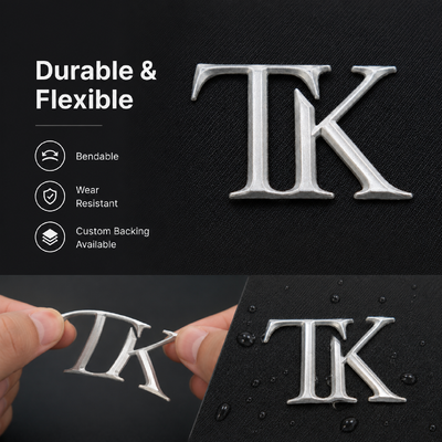 Custom 3D Pearl Metallic Heat Transfer Logo Labels voor kleding en sportkleding