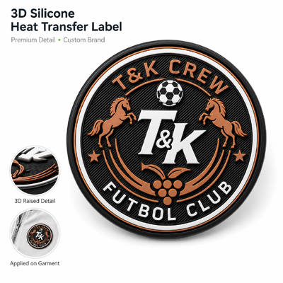 Aangepaste 3D siliconen warmteoverdracht labels & badges met verhoogd reliëf logo voor sportkleding, streetwear, jassen, hoeden, tassen OEM ODM