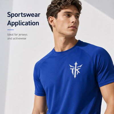 Custom Matte Metallic Silver Wasbare Warmtransfer Kleding Labels voor polo shirts en sportkleding