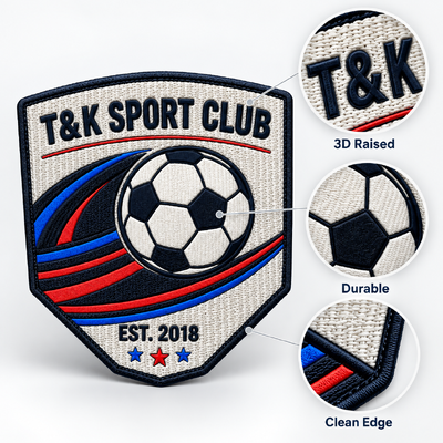 Op maat geborduurde patches Warmteoverdracht Ontworpen voor duurzaam wasbaar met meerdere kleuropties voor skikleding en uniformen