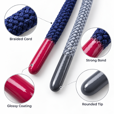 Aanpassing van zachte silikoon aglets voor trekstrengen hoodie touwen en kleding accessoires