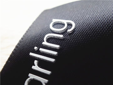 Het vlotte Zwarte van de het Schermdruk van het Lintsilicone van de het Etiket Dikke Plaat Witte 3D Embleem