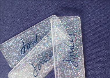 Gepersonaliseerd volledig Transparant pvc-Kenteken met Kleurrijk Poeder voor Kledingstuk