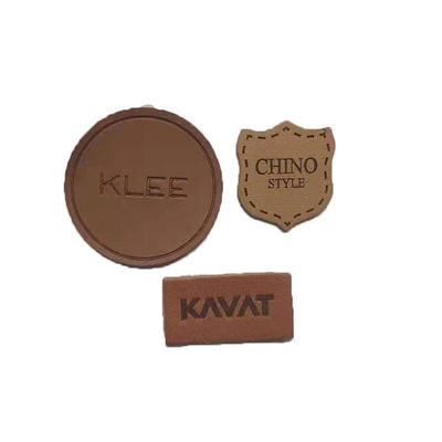 Echte het Leerflarden van cowboyClothing Logo Badges Heat Press Emboss voor Jeans