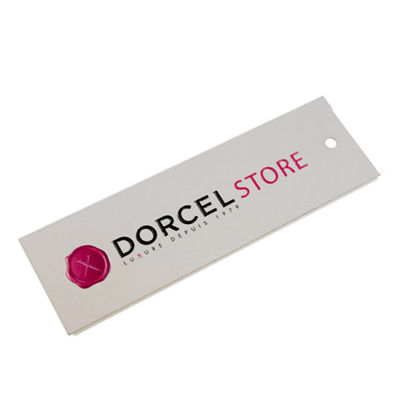 Douane Eigen Merk Logo Paper Pvc Jeans Paper Hangtags voor Kleding