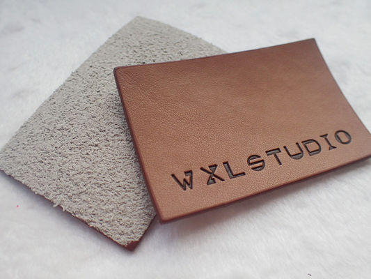 Gepersonaliseerd Logo Garment Leather Patch Embossed Zwart Logo Leather Label