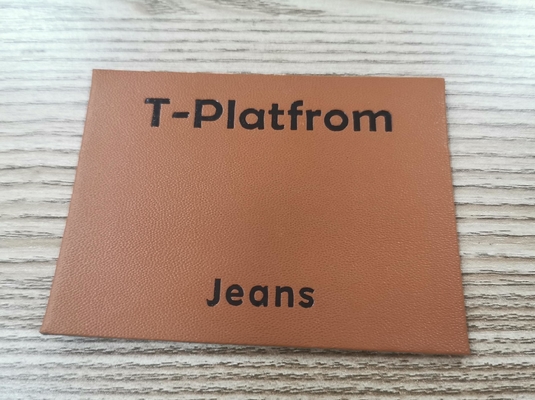 In reliëf gemaakt het Leeretiket Wasbare Vriendschappelijke Eco van Logo Suede Microfiber Pu