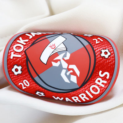 Op maat gedrukte siliconen tatami warmte-overdrachtslabels luxe kledingbadge