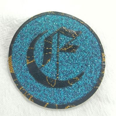 OEM Zilveren Draad Geborduurde Geweven Patches Voor Kleding