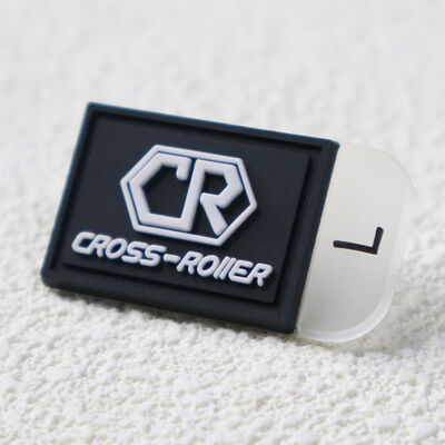 Silicone groottelabel   Custom CR logo rubber patch met linker/rechts marker voor sportkleding en schoeisel