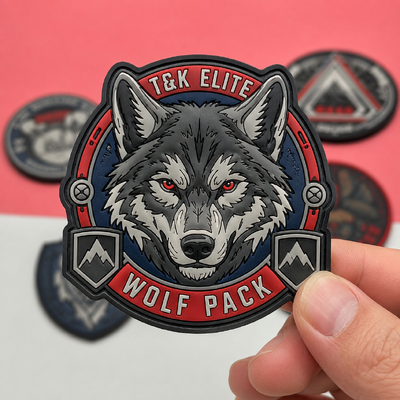 Op maat gemaakte 3D-hoogfrequente TPU-badges met gepersonaliseerde logo's en maten van siliconenmateriaal, ideaal voor kleding- en kledingpatch-branding