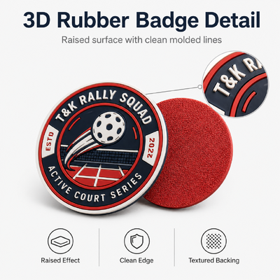 Aanpasbare 3D High Frequency TPU-badges met verhoogde ontwerpen en gladde afwerkingen, ideaal voor het verbeteren van zichtbaarheid en herkenning