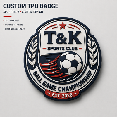 3D TPU Sports Badge Custom Logo Heat Transfer Patch fabrikant
