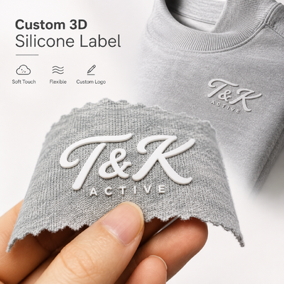 Aangepaste 3D-effect siliconen hitteoverdracht kledinglabels, wasbestendig tot 40 wasbeurten met aangepaste ontwerpen