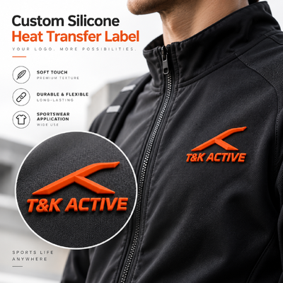 Custom 3D siliconen warmteoverdrachtetiketten voor sportkleding - wasbestendig tot 40 wasbeurt en milieuvriendelijk