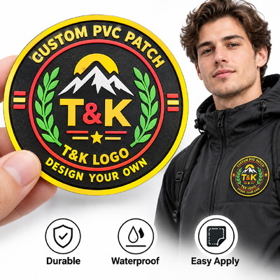 Zachte PVC-patches op maat met 3D-reliëflogo voor kleding, tassen en jassen