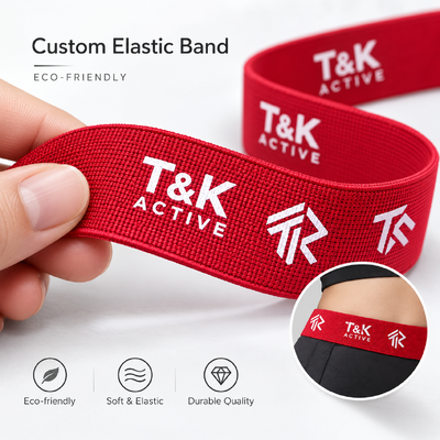 Elastische banden met logo op maat voor sportkleding, activewear en kledingbanden