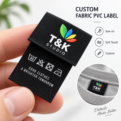 Custom PVC Labels met 3D Verhoogd Logo voor Kleding en Kledingmerken