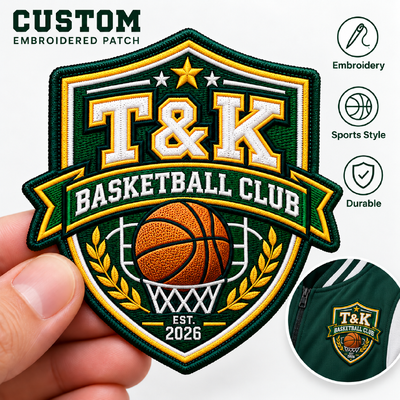 Custom High Density Geborduurde Sportpatches voor Basketbalteams en Kleding